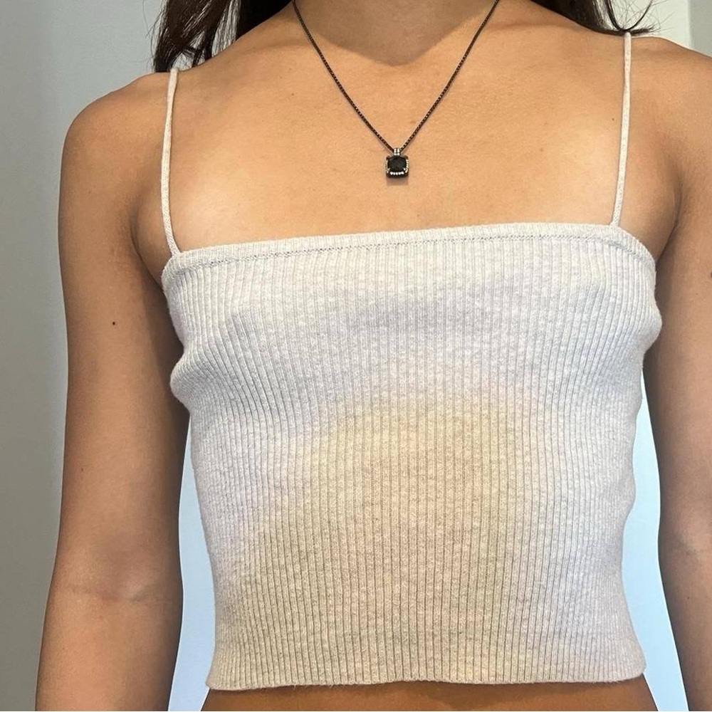 brandy melville grey ribbed tank